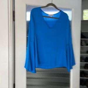 Milly bright blue silk blouse